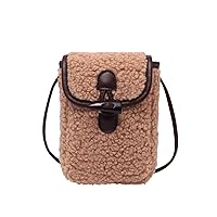 [YorEm] TOP FORWARD Lamb Hair Mobile Phone Handbag Crossbody Winter Super Hot Air Plush Women Purse Fashionable Wool Crossbody Bag