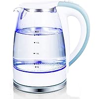 Kettles,Glass Kettle, 1.8L Temperature Control Kettle Led Light, Keep Cordless Water Boiler, Auto Off, 100% Bpa Free, Water Kettle for Coffee, Tea, Espresso, 18