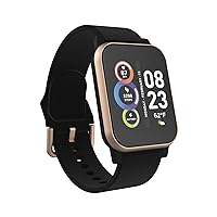 iTECH Fusion 2 S Smartwatch Fitness Tracker, Heart Rate, Step Counter, Sleep Monitor, Message, IP67 Water Resistant For Men and Women, Touch Screen, Compatible with iPhone and Android (Rosegold/Black)