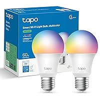 Tapo Smart Light Bulbs, 16M Colors RGBW, Dimmable, Compatible with Alexa and Google Home, A19, 60W Equivalent, 800LM CRI>90, 2.4GHz WiFi only, No Hub Required, Tapo L530E(2-Pack)