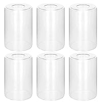 6 Pack Clear Glass Shades Replacement,5.51in Height,3.94in Diameter,1.65in Fitter,High Transmittance Cylinder Glass Lampshade Replacement for Pendant Light Floor lamps Chandelier Wall Sconces