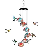 Charming Wind Chimes Hummingbird feeders for Outdoors Hanging ant and bee Proof,Never Leak,Perfect Hummingbird Gift for People(Blue)