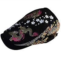 RP62 Japanese Pattern Embroidered Hunting, Japanese Pattern Hat, Double Dragon Pattern, Japanese Pattern, Japanese Pattern, Hat, Japanese Embroidered Mesh Cap, Japanese Pattern, Men's Pattern