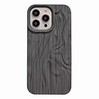 ZIFENGXUAN-Case for iPhone 15Pro Max/15 Pro/15, Soft TPU Silicone Shockproof Phone Cover Stylish Wood Texture Shell with Camera Protect (15Pro Max,Grey)