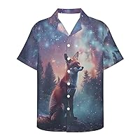 GLUDEAR Mens Novelty Graphic 3D Print Short Sleeve Casual Button Down Shirts Plus Size 2XS-7XL