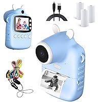 Instant Camera, MP3 Printing Camera Instant Digital Camera with Print Paper 2.4 Inch Screen Camera Instant Print Christmas Birthday Gifts for Boys and Girls