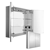 Whitehaus WHFEL7089-S Musichaus Bathroom Medicine Cabinet, Aluminum