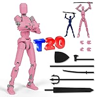 Dummy 20 Action Figure Titan 20, T20 Action Figure 20cm/8.1-inch T20 Action Figure Assembly Required Instructions Included Nova 20 Lucky 20 Action Figure Weapons Gift for Kids (8.1 Inches Pink)