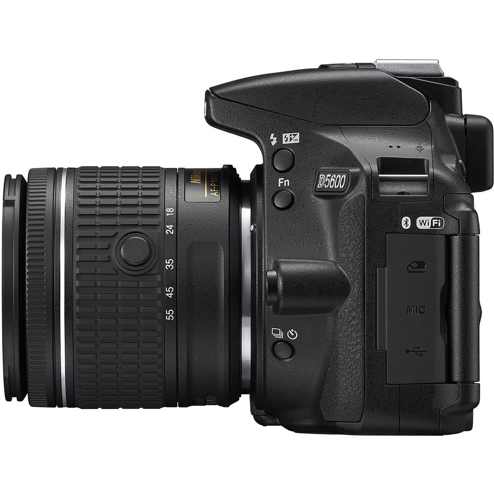 Nikon D5600 24.2MP DSLR Digital Camera with 18-55mm Lens (1576) Bundle Kit with 64GB Ultra SD Card + Large Camera Bag + Filter Kit + Spare Battery + Telephoto Lens + More