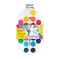 Jovi - Watercolor Paint + Brush Set, 22 tabs of 30mm, Bright and Intense Colors, Easy to dilute with Water and Quick Drying Paint, Gluten Free (830/22)
