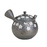 Tokoname Pottery : SAKURA (A) - Japanese Kyusu tea pot 350cc Ceramic Mesh [Standard ship by EMS: with Tracking & Insurance]