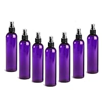 Grand Parfums 4oz Purple Plastic Refillable PET Cosmo Spray Bottles (BPA-Free) with Fine Mist Atomizer Caps (6-Pack); Beauty Care, Travel Use, Home Cleaning, DIY, Aromatherapy