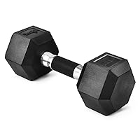 Yes4All Rubber Grip Encased Hex Dumbbells – Hand Weights With Anti-Slip 5-50 LBS Single