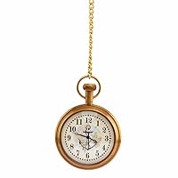 Devyom Devyom Style Brass Pocket Watch, Anchor Print dial