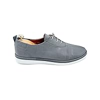 Men's Gray Natural Leather Casual Shoes