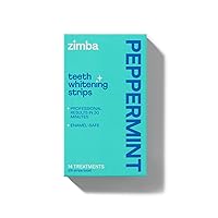 Peppermint Flavored Teeth Whitening Strips | Vegan, Enamel Safe Hydrogen Peroxide Teeth Whitener for Coffee, Wine, Tobacco, and Other Stains | 14 Day Treatment | Peppermint