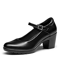 DREAM PAIRS Women's Chunky Low Block Heels Mary Jane Closed Toe Work Pumps Comfortable Round Toe Dress Wedding Shoes