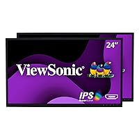ViewSonic VG2448_H2 24 Inch Dual Pack Head-Only IPS 1080p Monitors with HDMI DisplayPort USB for Home and Office, Black