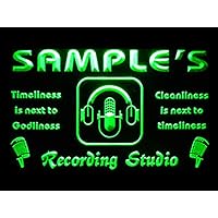 ADVPRO Name Personalized Custom Recording Studio Microphone Neon Light Sign Green 24x16 inches st4s64-qm-tm-g