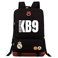 Teens Benzema Laptop Bag-Soccer Stars Knapsack Large Capacity Wear Resistant Student Bookbag