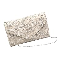 clutch purses for women Evening Clutch Bag Elegant Lace Formal Purses Handheld Clutch Purse with Chain Apricot