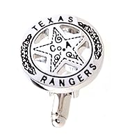 Texas Ranger Lone Star Badge Pair Cufflinks in a Presentation Gift Box & Polishing Cloth