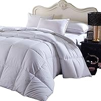 Soft and Fluffy, Overfilled Dobby Down Alternative Comforter, Full/Queen Size, Checkered White, 100% Cotton Shell 300 TC - 85 OZ Fill - Duvet Insert