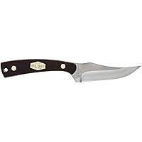 Old Timer 152OTL Large Sharpfinger 8.6in S.S. Full Tang Fixed Blade Knife with 4in Clip Point Skinner Blade, Sawcut Handle, and Leather Sheath for Hunting, Camping, Field Dressing, EDC, and Outdoors