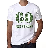 Men's Graphic T-Shirt 60 and Strong 60th Birthday Anniversary 60 Year Old Gift 1964 Vintage Eco-Friendly Short