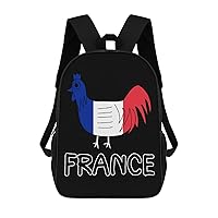 French Le Coq Gaulois Durable Adjustable Backpack Casual Travel Hiking Laptop Bag Gift for Men & Women