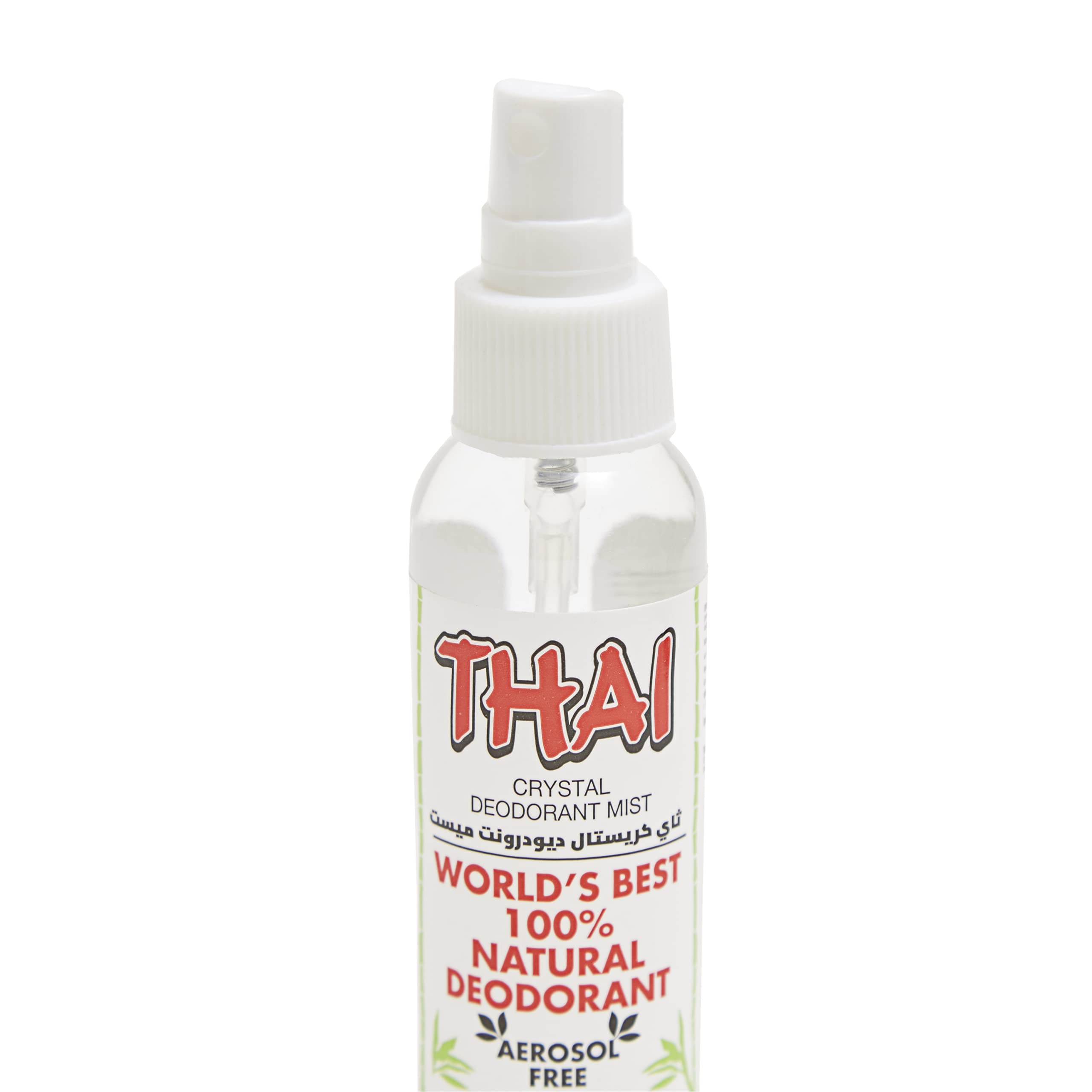 THAI Travel Sized Crystal Mist Deodorant Body Spray, Unscented, 2 Fluid Ounce