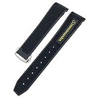 RAYESS 18mm 19mm 21mm 22mm Rubber Silicone Watchband 20mm For Omega Moonwatch Speedmaster Seamaster 300 Planet Ocean AT150 Soft Watch Strap