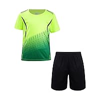 TiaoBug Kids Boys Girls Soccer Jerseys Shirts and Shorts Set Children Football Soccer Sports Team Training Uniforms
