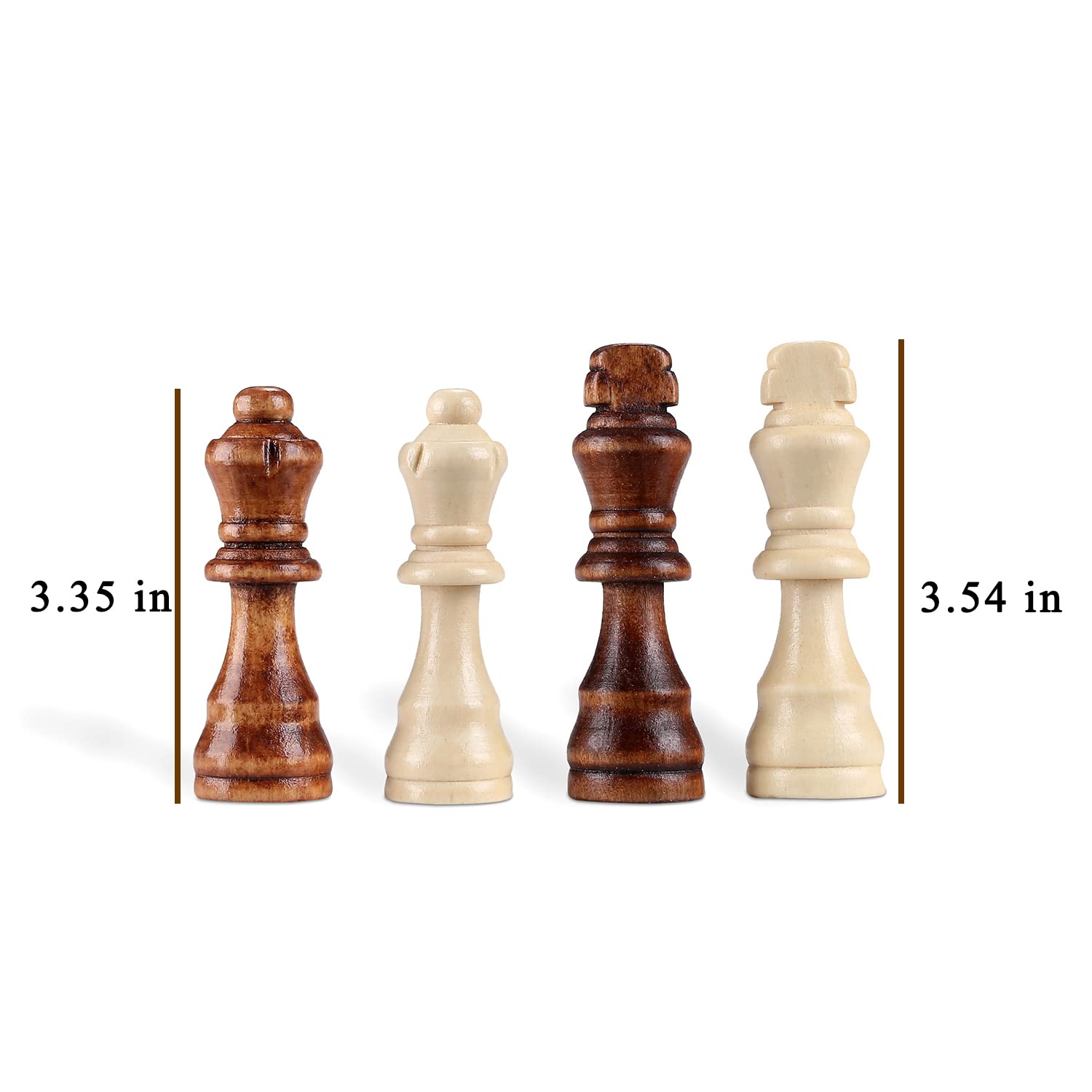 YB-OSANA 62 Pieces Wooden Checker Pieces & Chess Pieces 2 in 1 Chess Game Set Board Games Accessories Classic Wooden Chess Game Set in 2 Styles and 2 Colors
