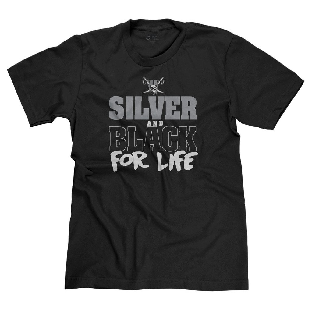 FreshRags Silver and Black for Life Oakland Fan Parody Men's T-Shirt 4X Black