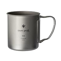 Snow Peak MG-143 Mug Sierra Cup, Titanium, Single Mug, 15.2 fl oz (450 ml)