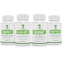 VitaMonk Alpha GPC/Uridine, Dopify, and CortiTrax Bundle - Enhance Cognition and Stress Management Supplements