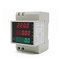 Electric Energy Meter, Smart Home Energy Monitor, Power Consumption Monitor, din-Rail Multifunctional, LED Digital Meter, Active Power Factor, Electric Energy Ammeter, Voltmeter, Power Consumption