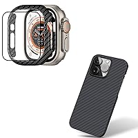Aramid Fiber Case for iPhone 14 Pro and Carbon Fiber Case for Apple Watch Ultra