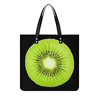 Fresh Kiwi Fruits Women Handbags PU Leather Tote Shoulder Bag Purses for Travel Shopping Work