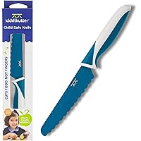 kiddi kutter Child Safe Knife | Stainless Steel Design | Rounded Edges That Won't Cut Skin | Kid Friendly Training Knives | Blue