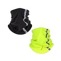Winter Neck Gaiter Face Cover, 2 Pack Fleece Warmer Windproof Neck Scarf Ski Gaiter Face Mask for Skiing Hiking Cycling