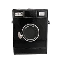Shiny Black Camera Handbag