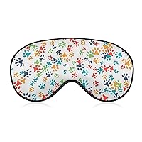Novelty Printed Sleep Mask Eye Cover Compatible with Cat Dog Footprints Soft Blindfold Elastic Strap Night Eyeshade Travel Nap for Women Men