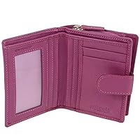 Leather Ladies Compact Purse/Wallet RFID Protected, Orchid, One Size, Contemporary