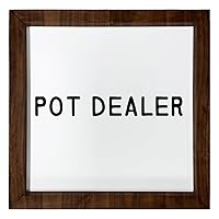 Los Drinkware Hermanos Pot Dealer - Funny Decor Sign Wall Art In Full Print With Wood Frame, 12X12