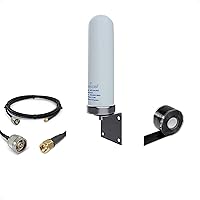 Proxicast 10 dBi 4G/5G/WiFI Omni Antenna + 10 ft Pro-Grade Coax Cable + Free Tape Bundle (ANT-126-002-BDL-10)