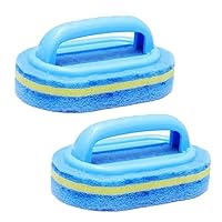 2pcs Handle Sponge Cleaning Brush On Wall Floors And Tiles In Kitchen Or Bathroom Household Wall Cleaning Brush
