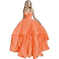 Spaghetti Sparkly Tulle Prom Dresses for Teens Evening Party Formal Gowns Puffy Tieded Sweet 16 Dresses