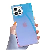 Omorro for Square iPhone 12 Pro Max Case for Women, Bling Sparkly Laser Color Changing Designer Case Glitter Slim Thin Soft Flexible TPU Silicone Protective Light Mirror Iridescent Girly Case Purple